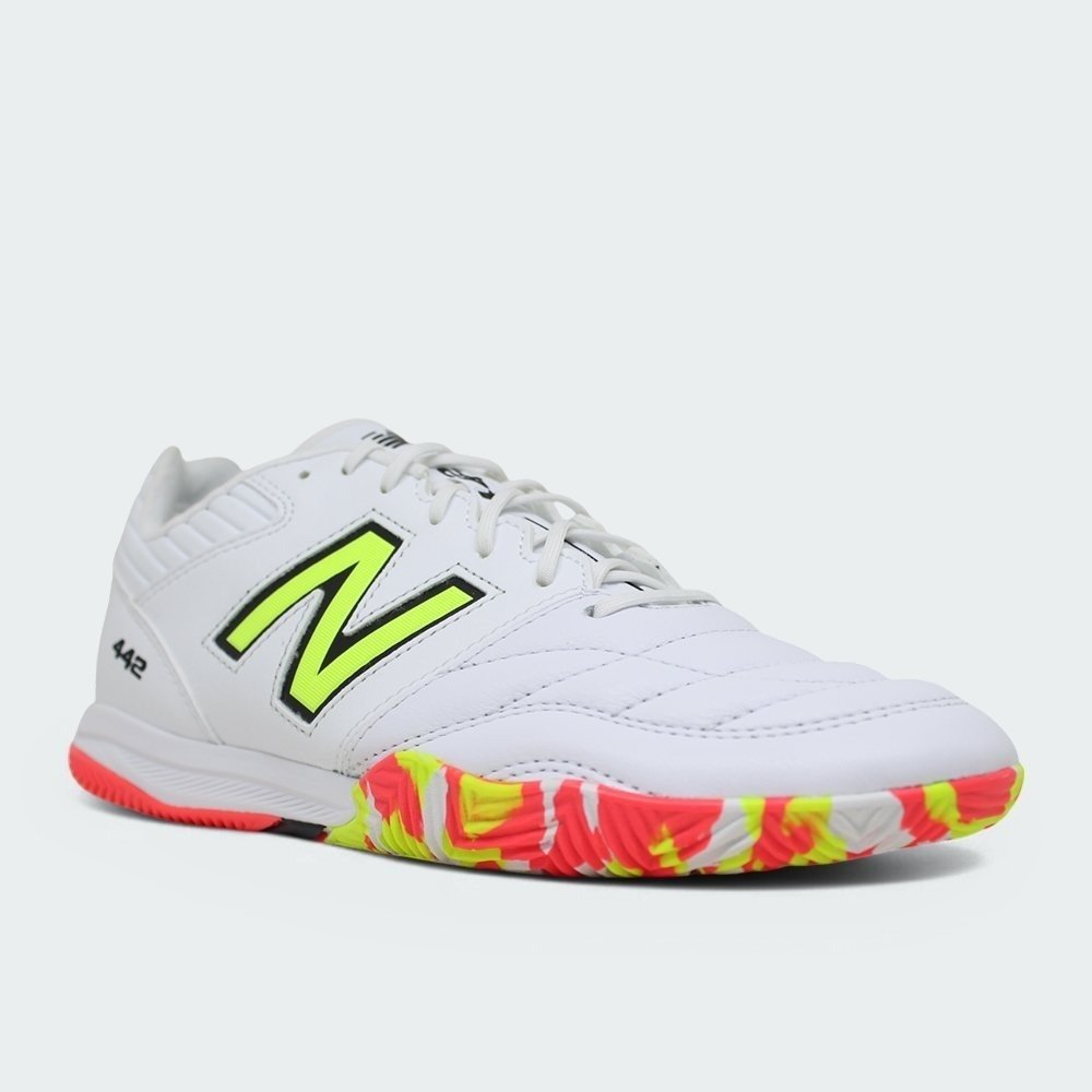 Tenis New Balance futsal/indoor 442 Pro V2 - unissex - branco e verde Branco 2