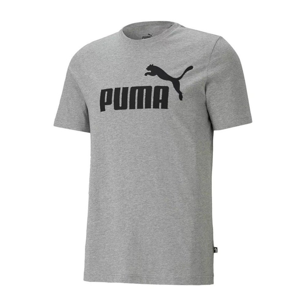 Camiseta Puma Ess Small Logo Tee - masculino - cinza e preto