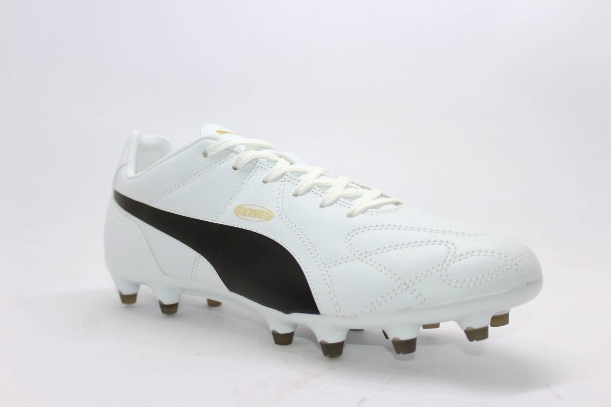 Chuteira campo Puma King FG BDP - unissex - branco e preto Branco 2