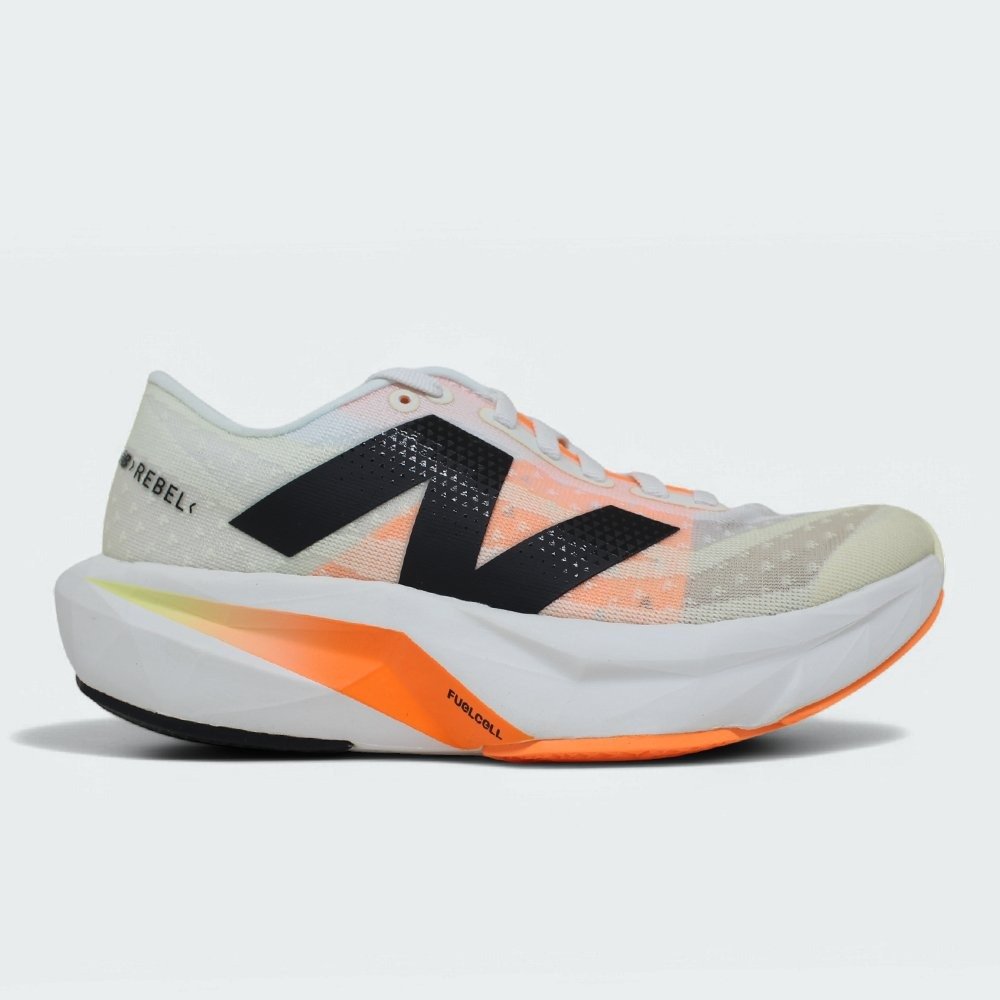 Tenis New Balance Rebel V4 - feminino - branco e laranja