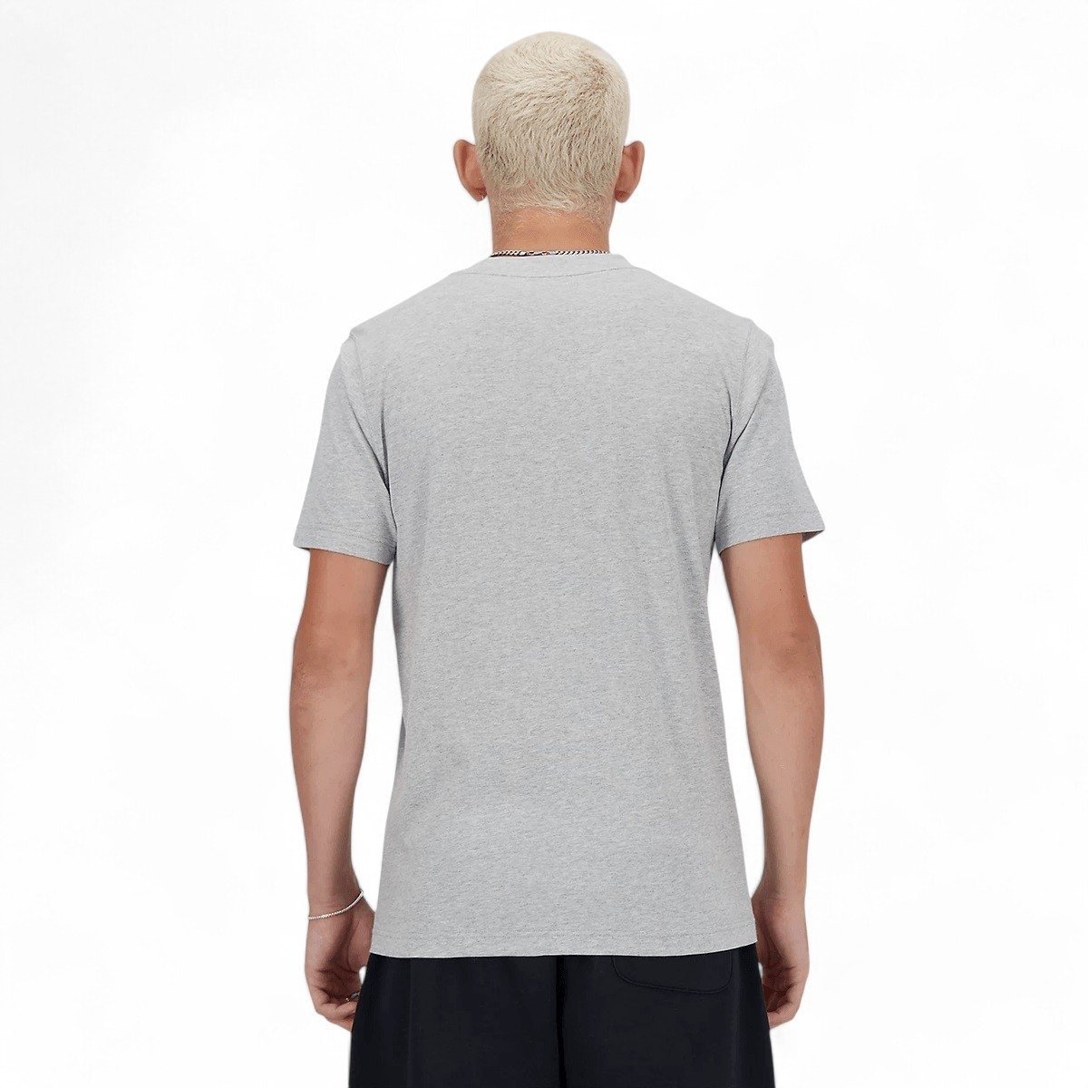 Camiseta New Balance Essentials - masculino - cinza e branco Cinza 2