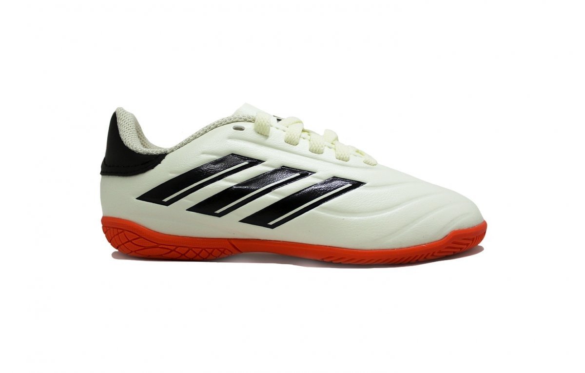 Tenis futsal infoor Adidas Copa Pure 2 infantil - unissex - bege e laranja