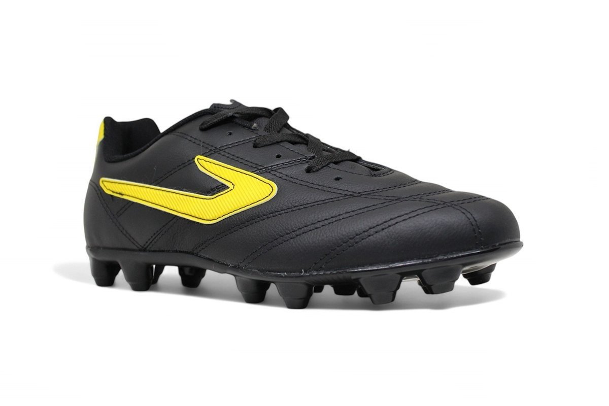 Chuteira campo Topper Furia Cpo - unissex - preto e amarelo Preto 2