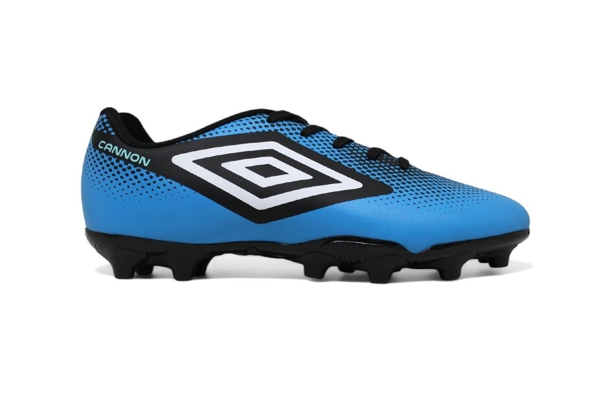 Chuteira Campo Umbro Cannon Juvenil - unissex - azul e preto