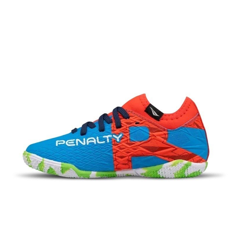 TENIS FUTSAL PENALTI RX LOCKER KIDS - infantil - azul e laranja  Multicores 3