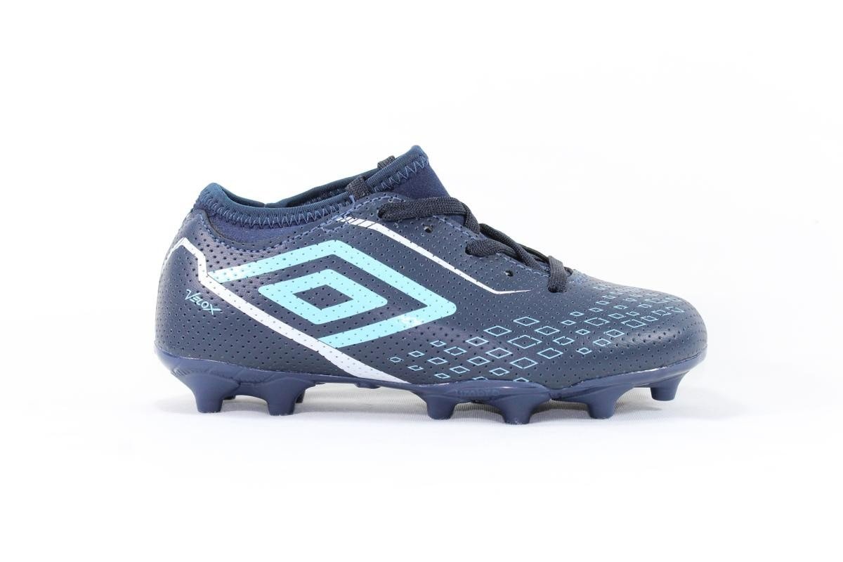 Chuteira campo Umbro Velox infantil - unissex - azul marinho e azul