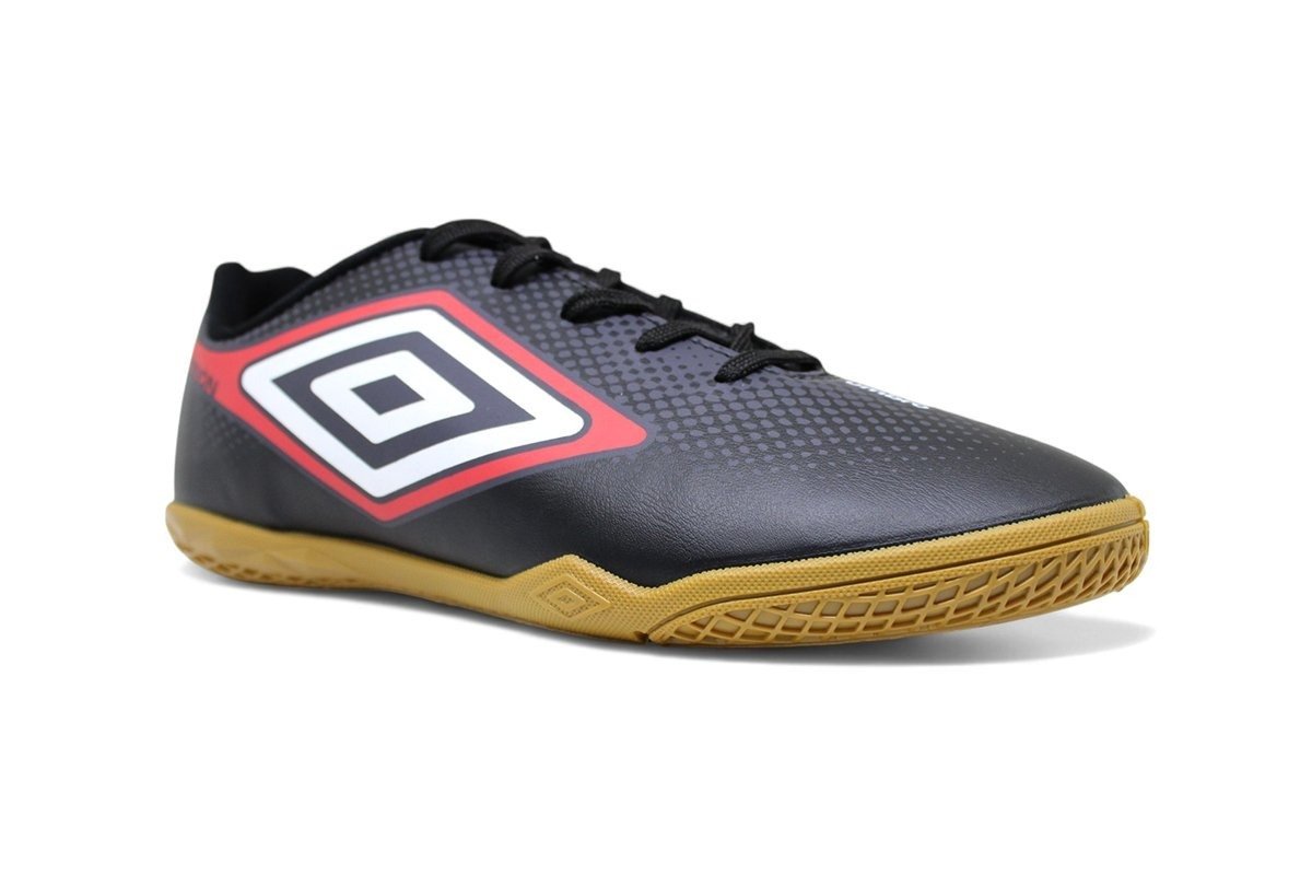 Chuteira Futsal Umbro Cannon - masculino - preto e vermelho Preto 2
