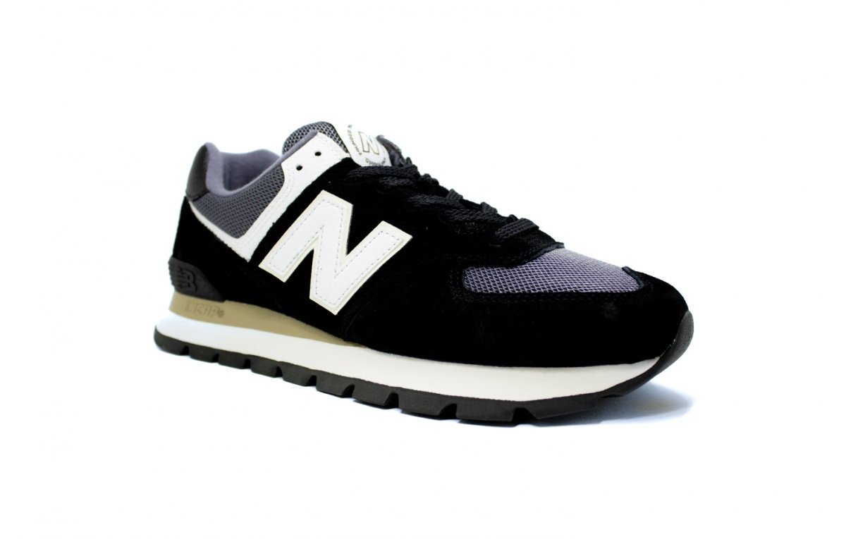 Tenis New Balance 574 Rugged - masculino - preto e branco Preto 2