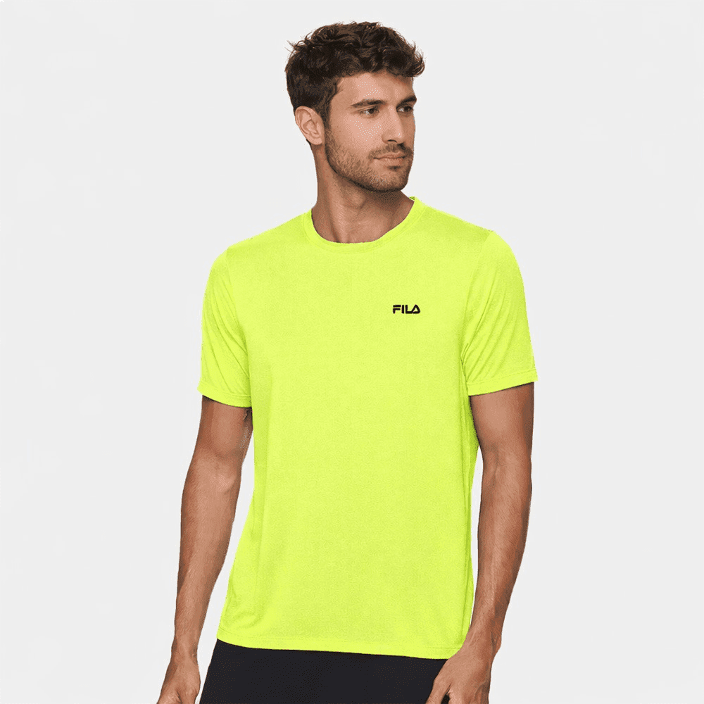 CAMISETA FILA MELANGE II - masculino - amarelo