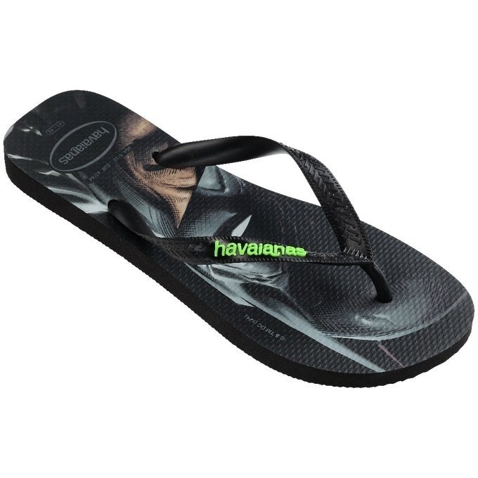 Sandalia Havaianas Top Herois Dc Gd - unissex - preto e verde Preto 2