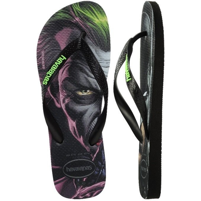 Sandalia Havaianas Top Herois Dc Gd - unissex - preto e verde Preto 3