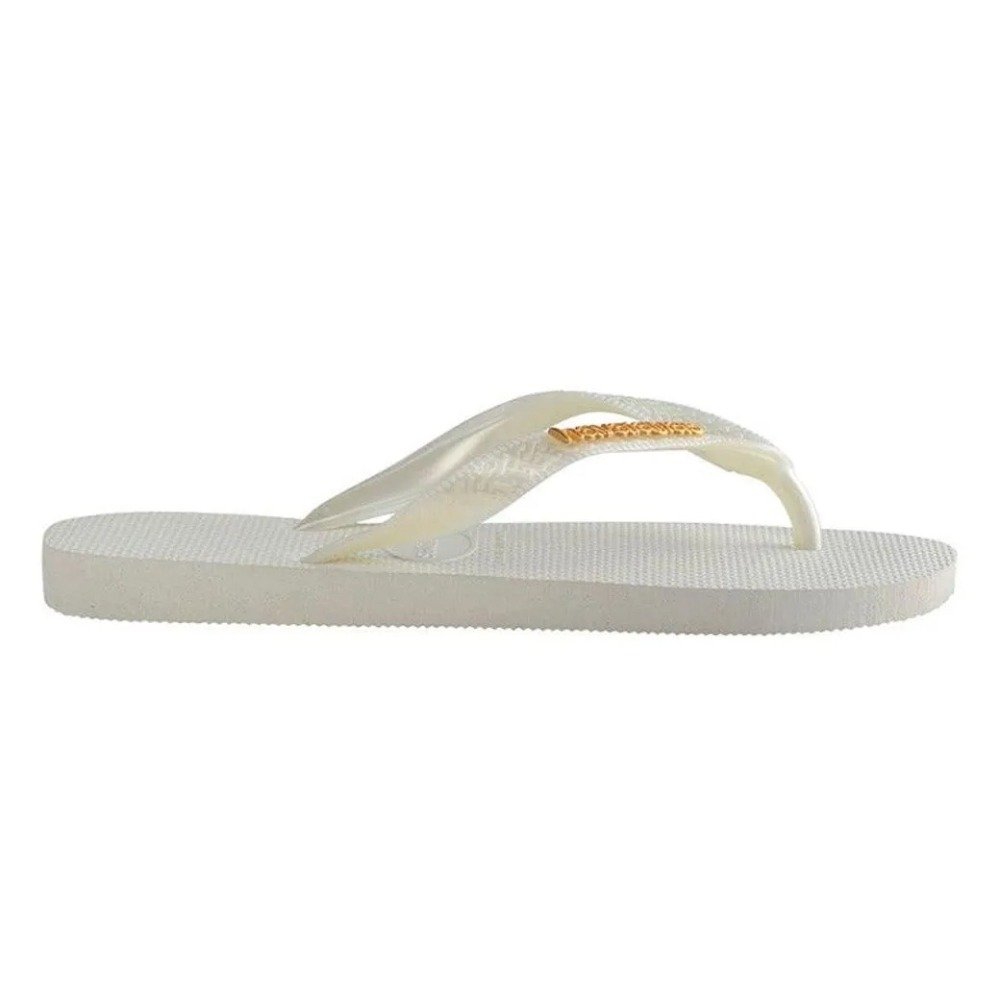 CHINELO HAVAIANAS LOGO MTLC FC - unissex - branco e dourado Branco 3