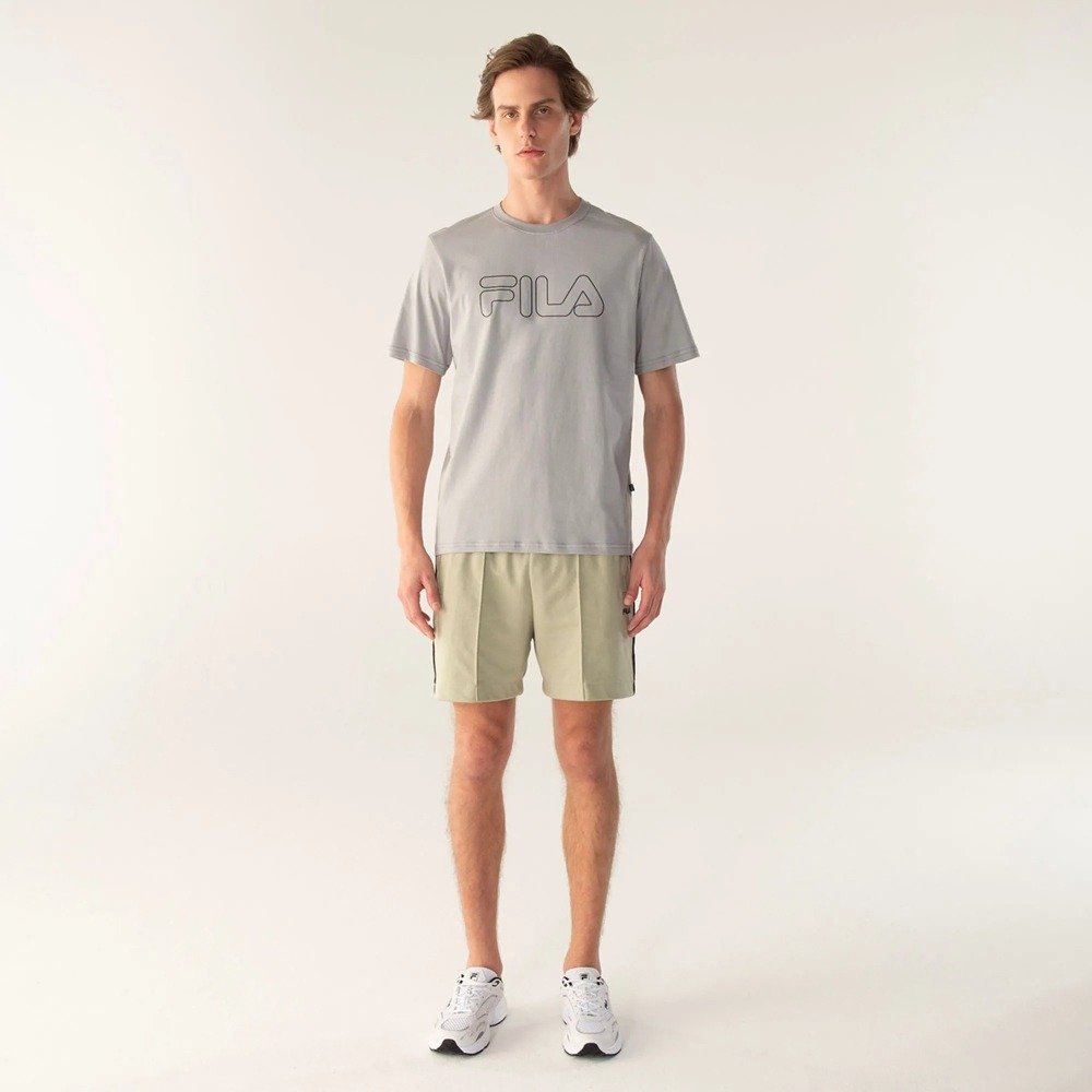 CAMISETA FILA REGULAR LETTER OUTLINE - masculino - cinza e preto Cinza 3
