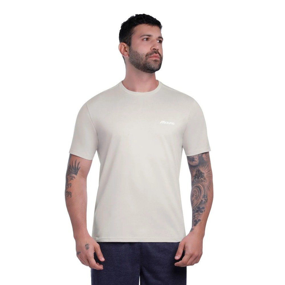 CAMISETA MIZUNO BASIC LOGO - masculino - cinza claro