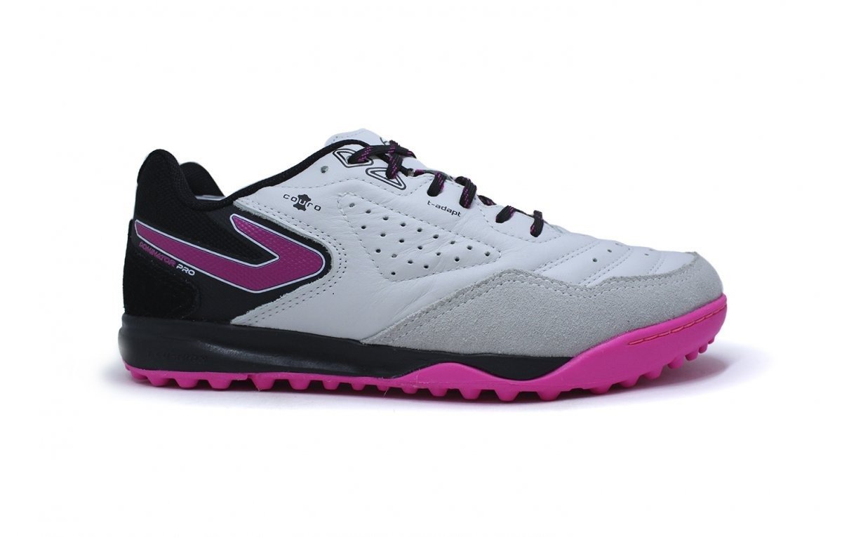 Chuteira society Topper Dominator Pro V - unissex - branco e preto