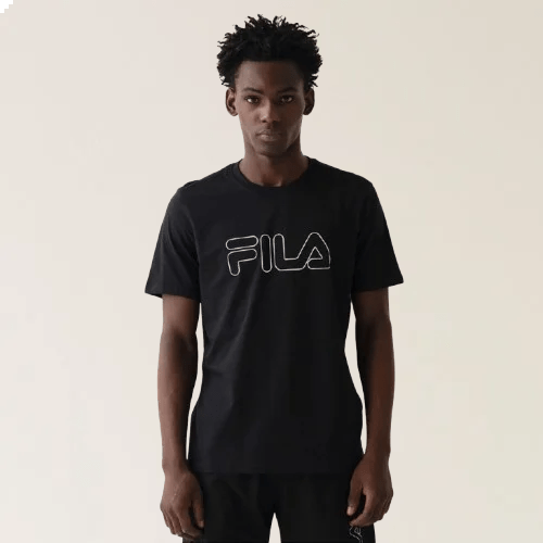 CAMISETA FILA REGULAR LETTER OUTLINE - masculino - preto