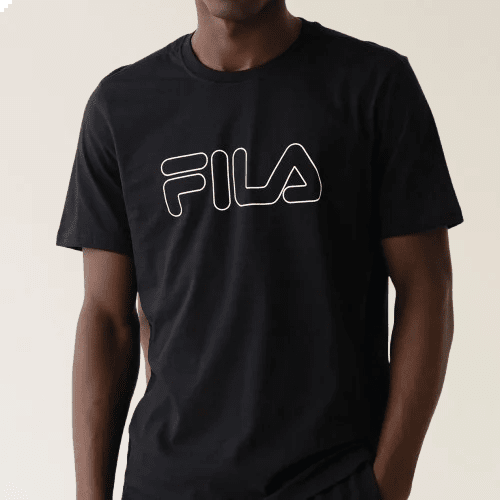 CAMISETA FILA REGULAR LETTER OUTLINE - masculino - preto Preto 3