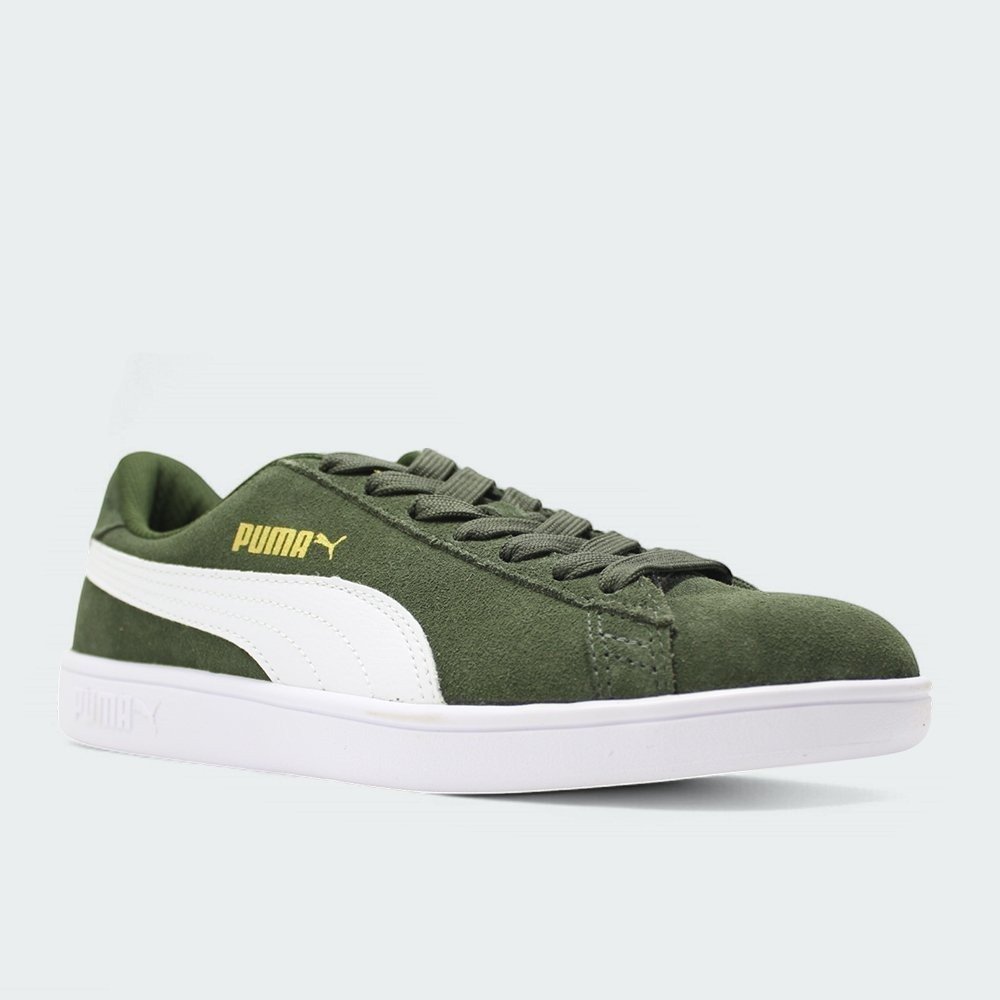 Tenis Puma Smash V2 Bdp - masculino - verde e branco Verde 2