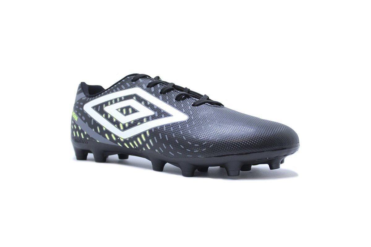 Chuteira campo Umbro Plasma - unissex - preto e amarelo Preto 2