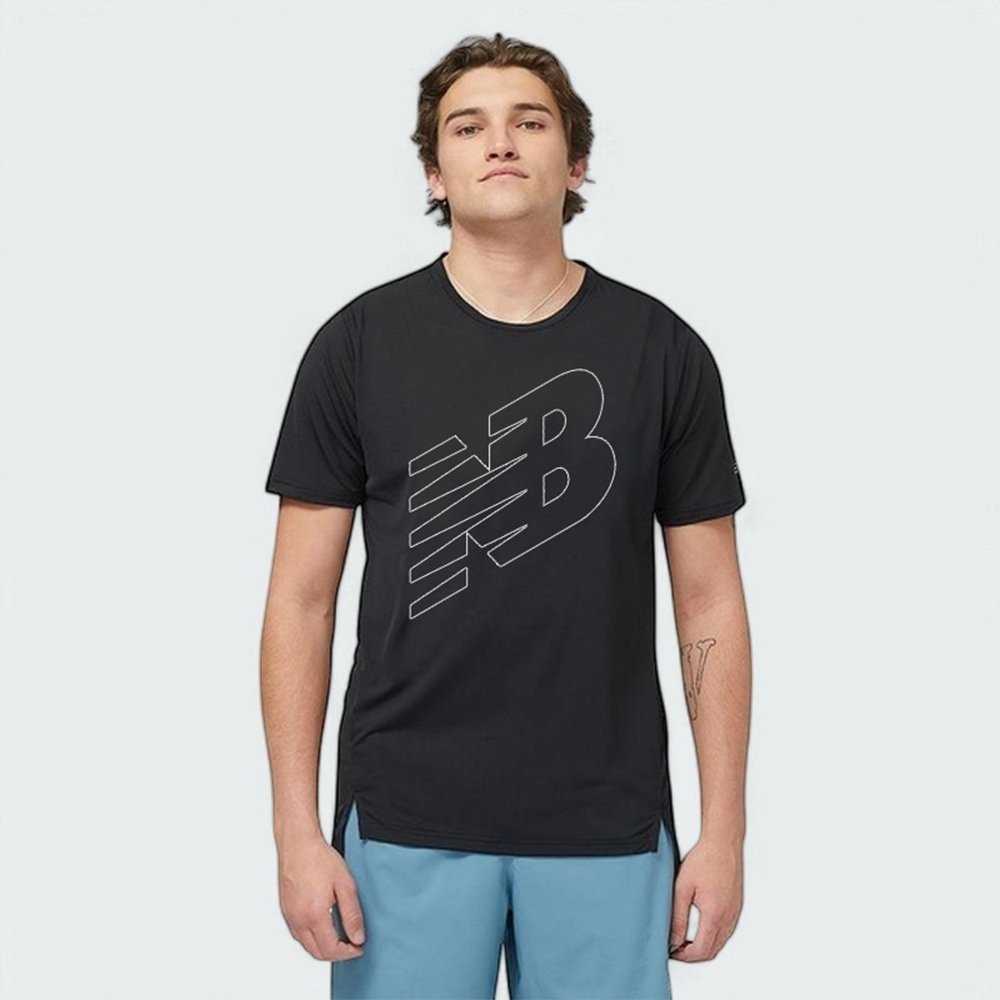 Camiseta New Balance Logo Performance - masculino - preto