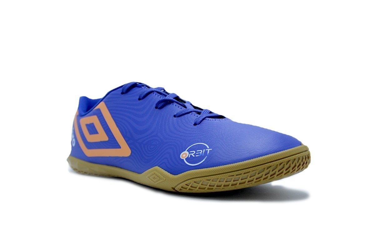 Chuteira futsal/indoor Umbro Orbit - unissex - azul e laranja Azul 2