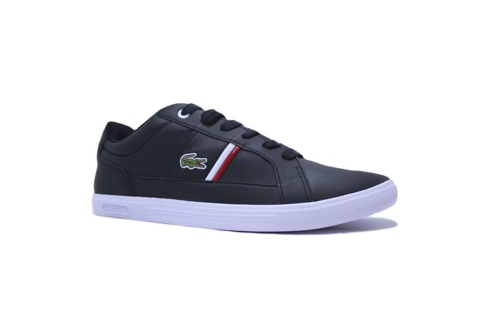 Tenis Lacoste Europa - masculino - preto e branco Preto 2