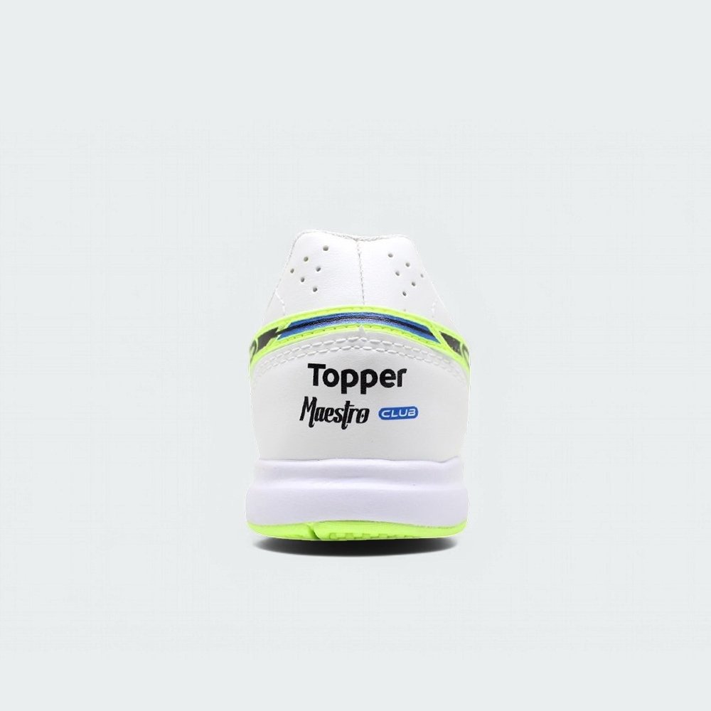 Tenis futsal Topper Maestro Club V - unissex - branco e verde Branco 3