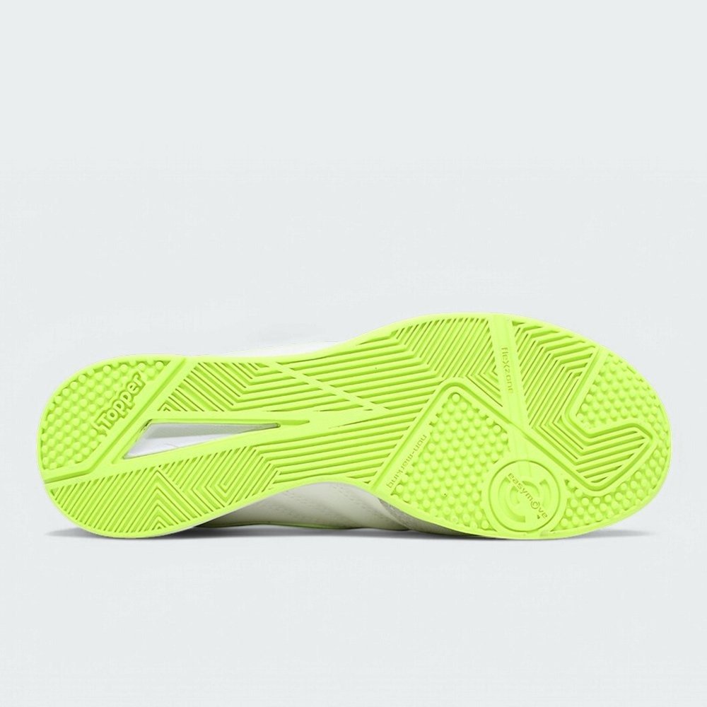 Tenis futsal Topper Maestro Club V - unissex - branco e verde Branco 4
