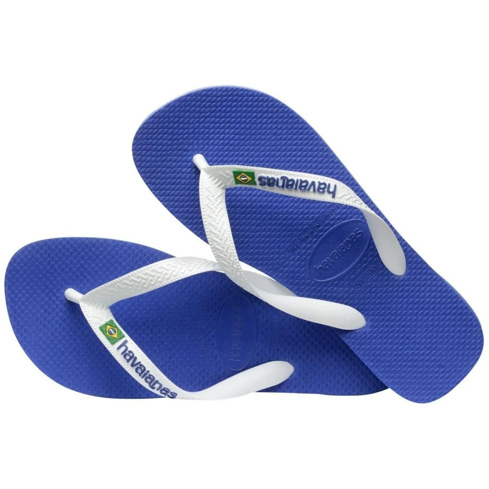 Chinelo Havaianas Brasil Logo Branco/Azul 2