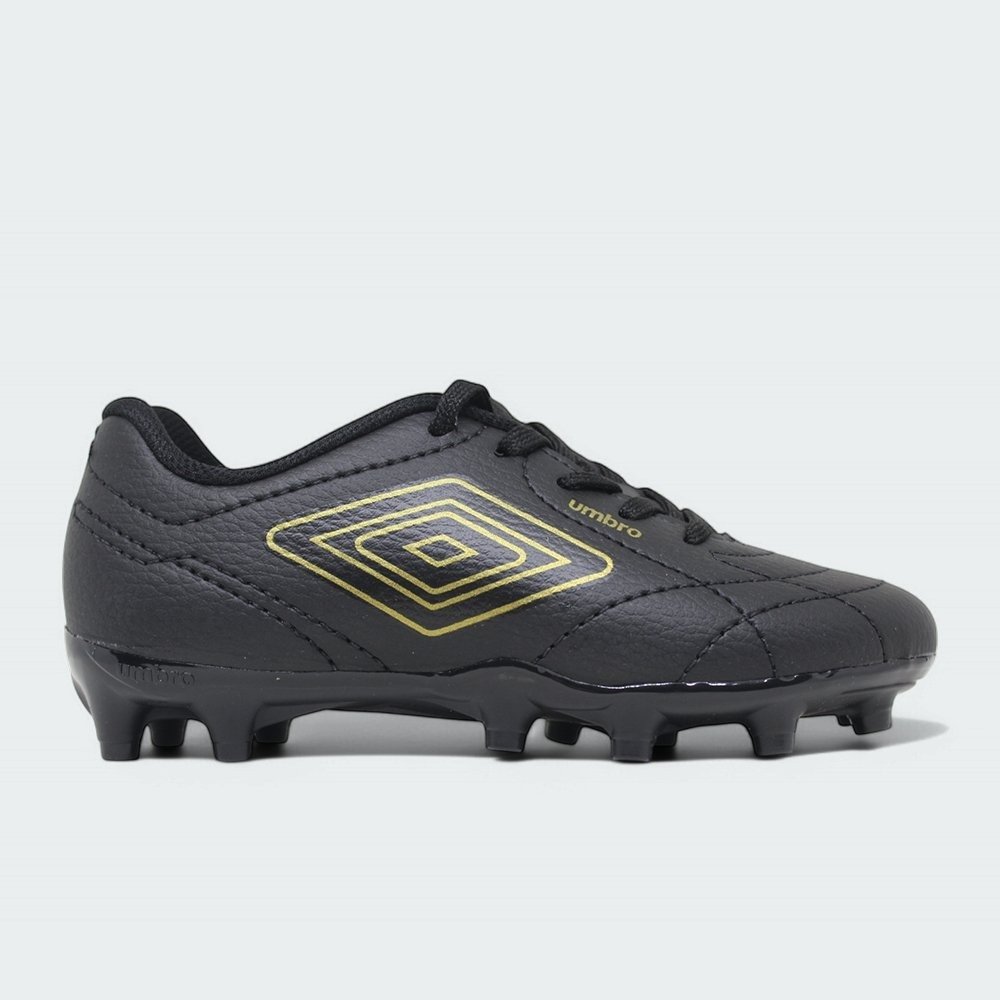Chuteira Campo Umbro Class Fotballer Jr infantil - unissex - preto e dourado