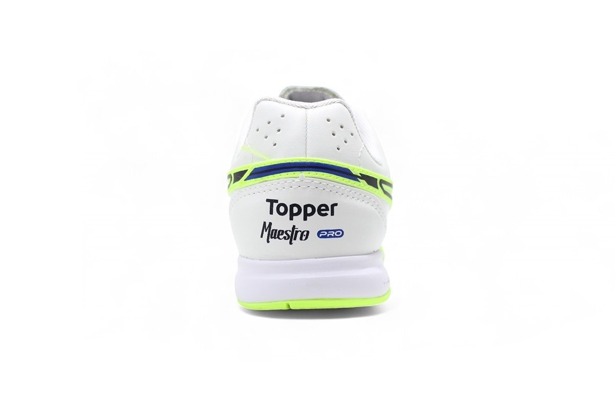Chuteira futsal Topper Maestro Pro V - unissex - branco e verde Branco 3