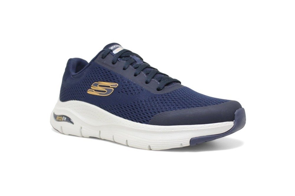 Tenis Skechers Arch Fit - masculino - azul e branco Azul Marinho 2