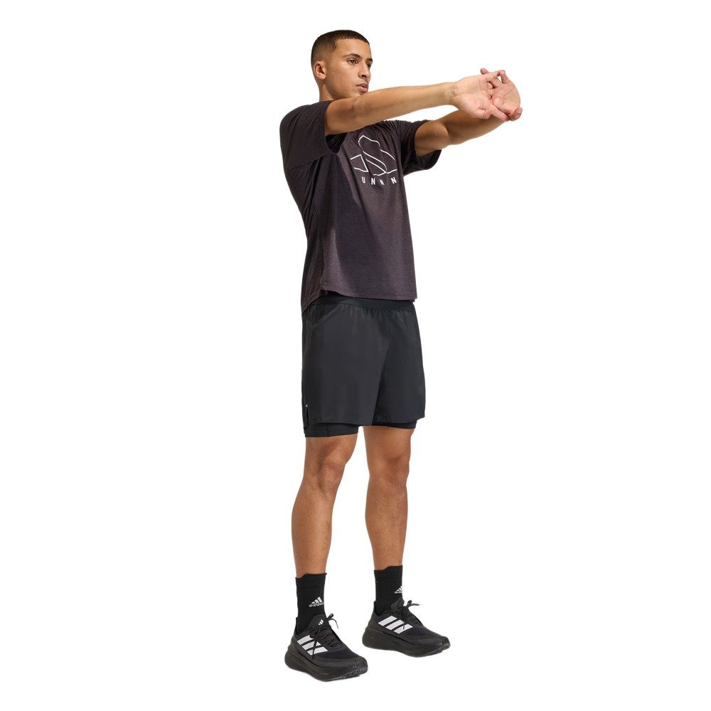 Shorts adi365 Running Essentials 2in1 Preto 3