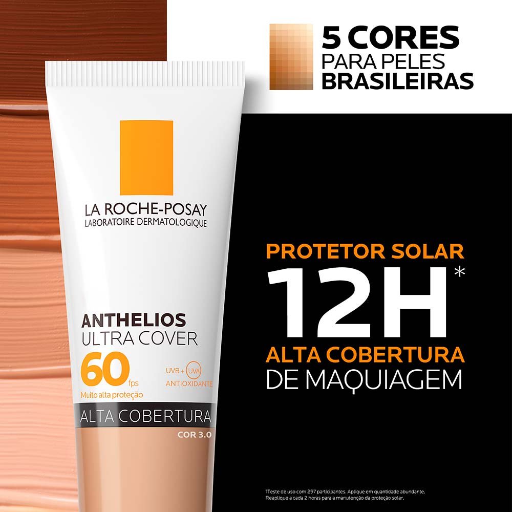 Protetor Solar Facial com Cor La Roche-Posay Anthelios Ultra Cover FPS60 Cor 3.0 5