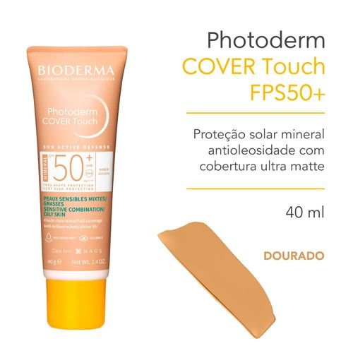 Protetor Solar Facial Bioderma Photoderm Cover Touch FPS 50+ Médio 4
