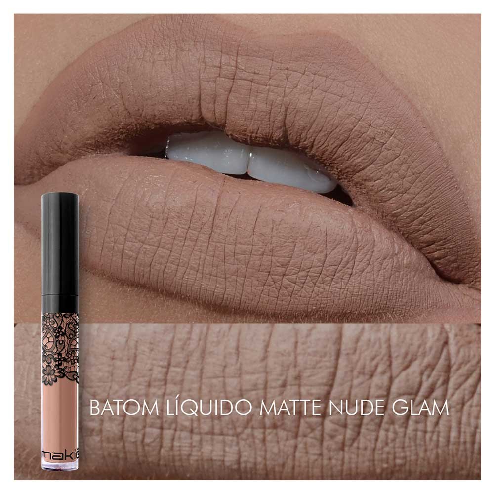 Batom Líquido Matte Makiê Tons Nude Nude Glam 4