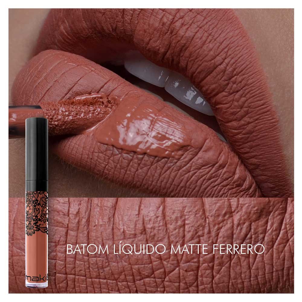 Batom Líquido Matte Makiê Tons Nude Ferrero 4