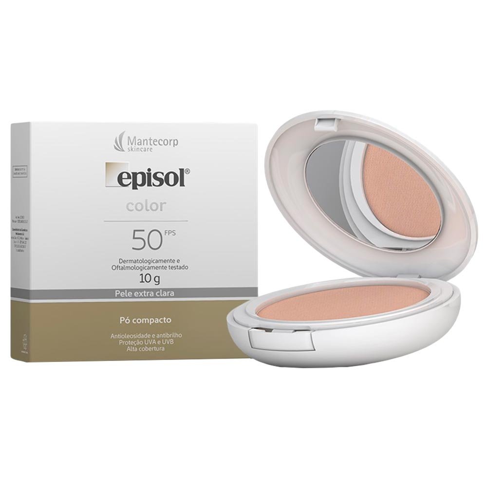 Pó Compacto Protetor Solar FPS 50 Episol - Mantecorp Skincare Extra clara 3
