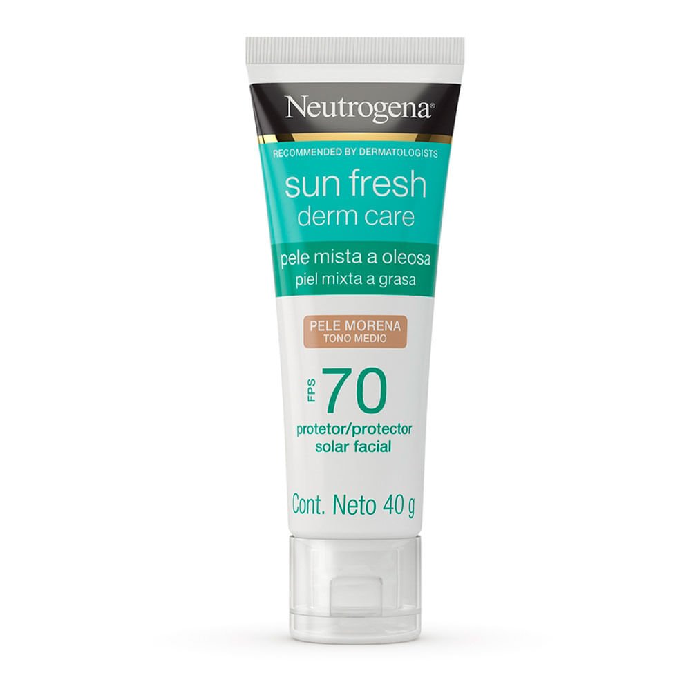 Protetor Solar Facial Para Pele Oleosa Neutrogena Sun Fresh Derm Care FPS70 Morena 1