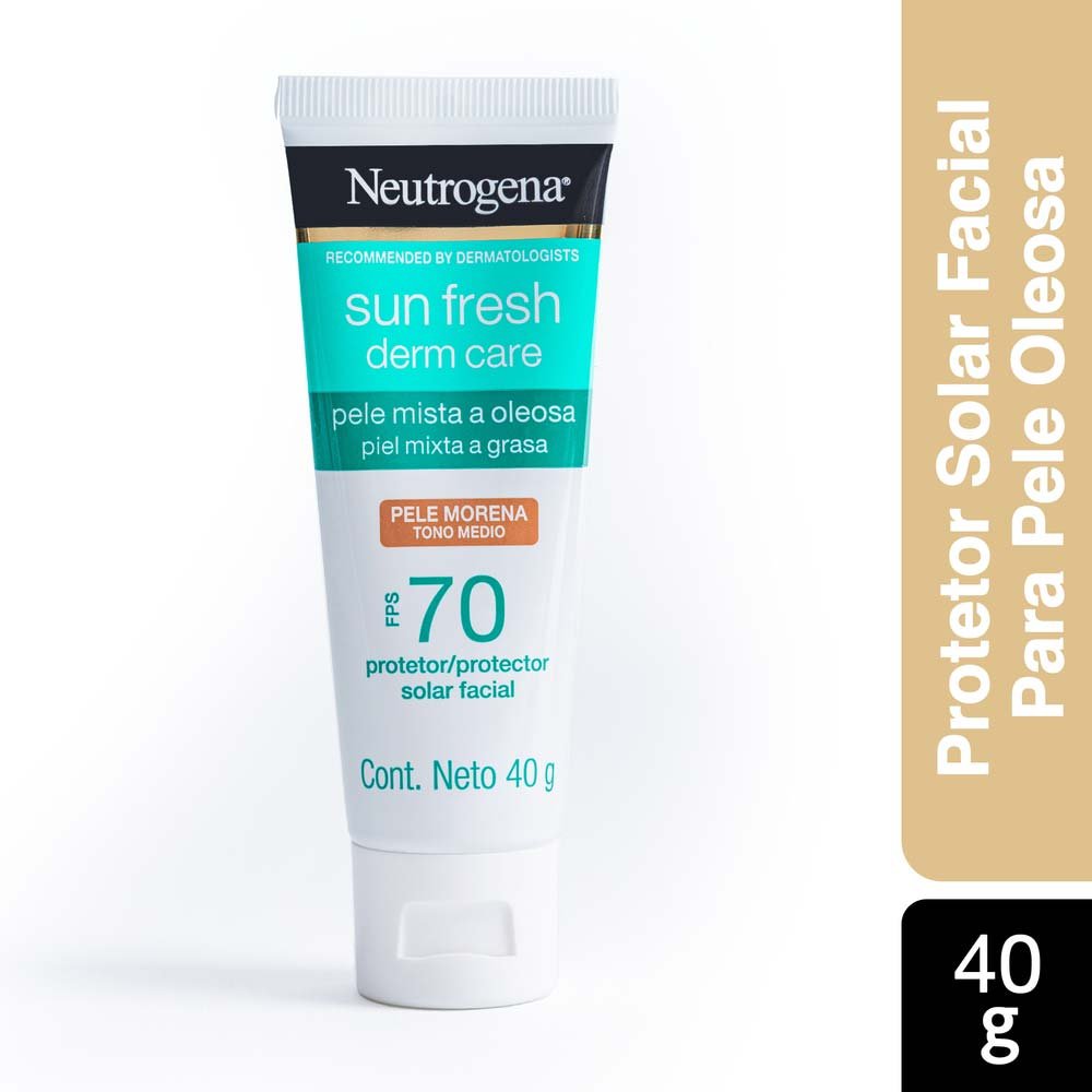 Protetor Solar Facial Para Pele Oleosa Neutrogena Sun Fresh Derm Care FPS70 Morena 3