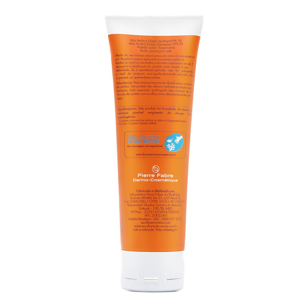Protetor Solar Clareador Avène Mat Perfect FPS 70 – 40g Claro 3