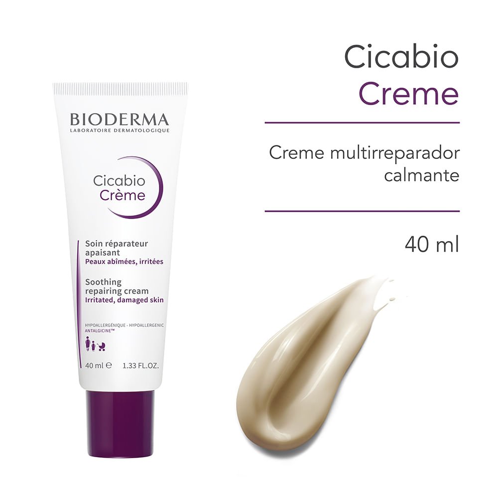 Hidratante Reparador Calmante Bioderma - Cicabio Crème+ 40ml 2