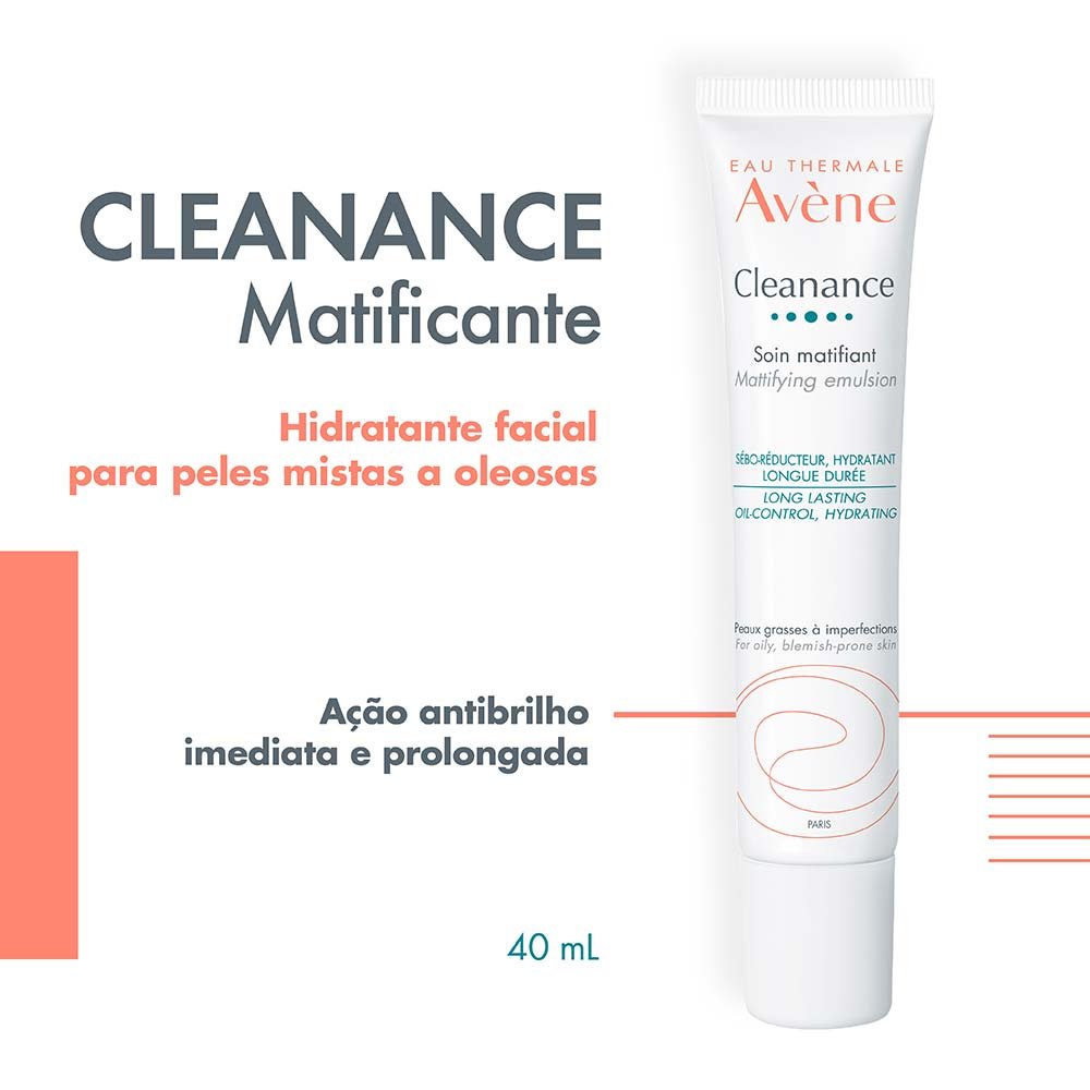 Hidratante Facial Avène Clenance Matificante 40ml 2