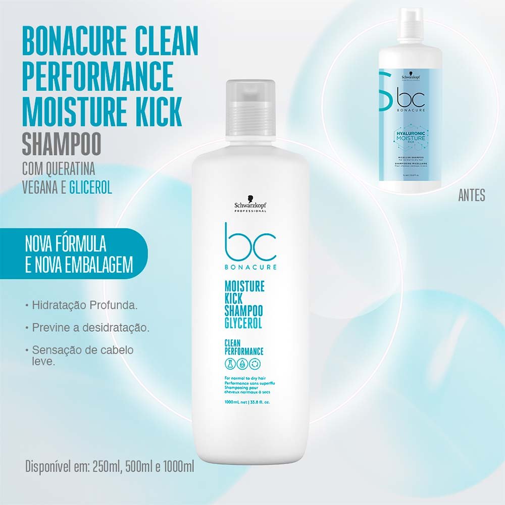 Schwarzkopf BC Clean Performance Moisture Kick - Shampoo 1L 2