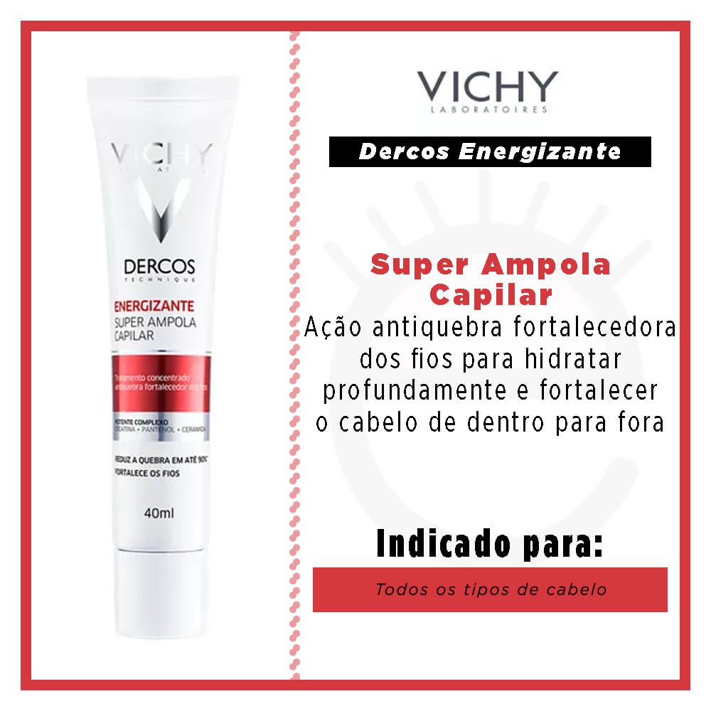 Super Ampola Capilar Vichy - Dercos Energizante 40ml 2