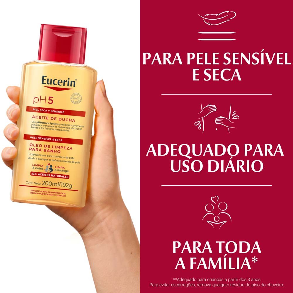 Óleo de Limpeza para Banho Eucerin pH5 200ml 4