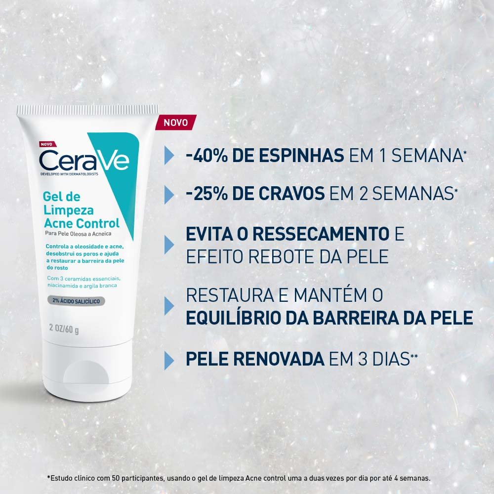Gel de Limpeza Facial Cerave Acne Control 60g 5