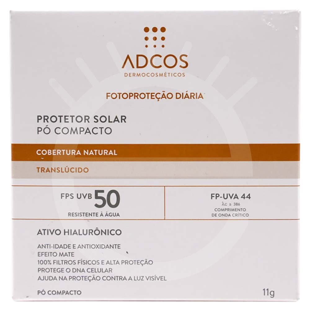Pó Compacto Adcos – Protetor Solar Pó Compacto FPS50 Translúcido 4