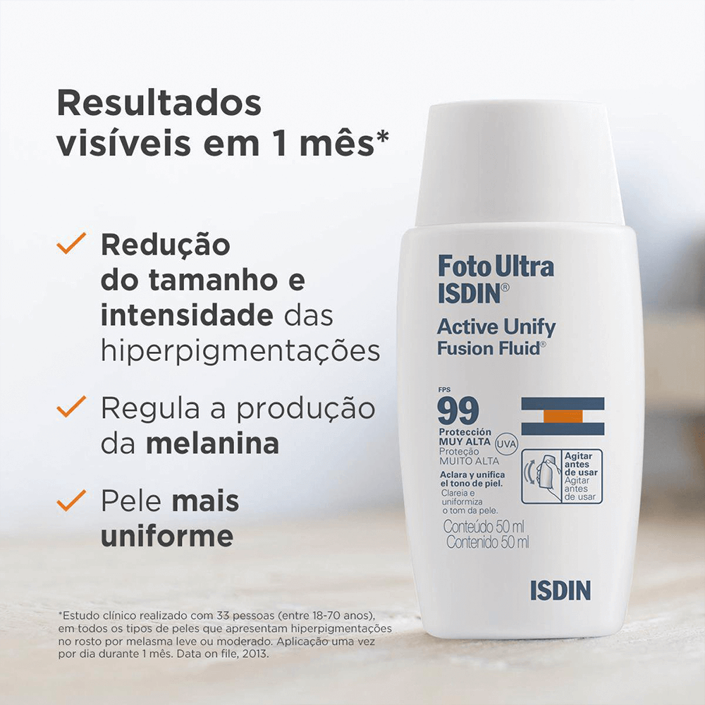 Clareador Facial Sem Cor Isdin - FotoUltra Active Unify Fusion Fluid FPS 99 50ml 3