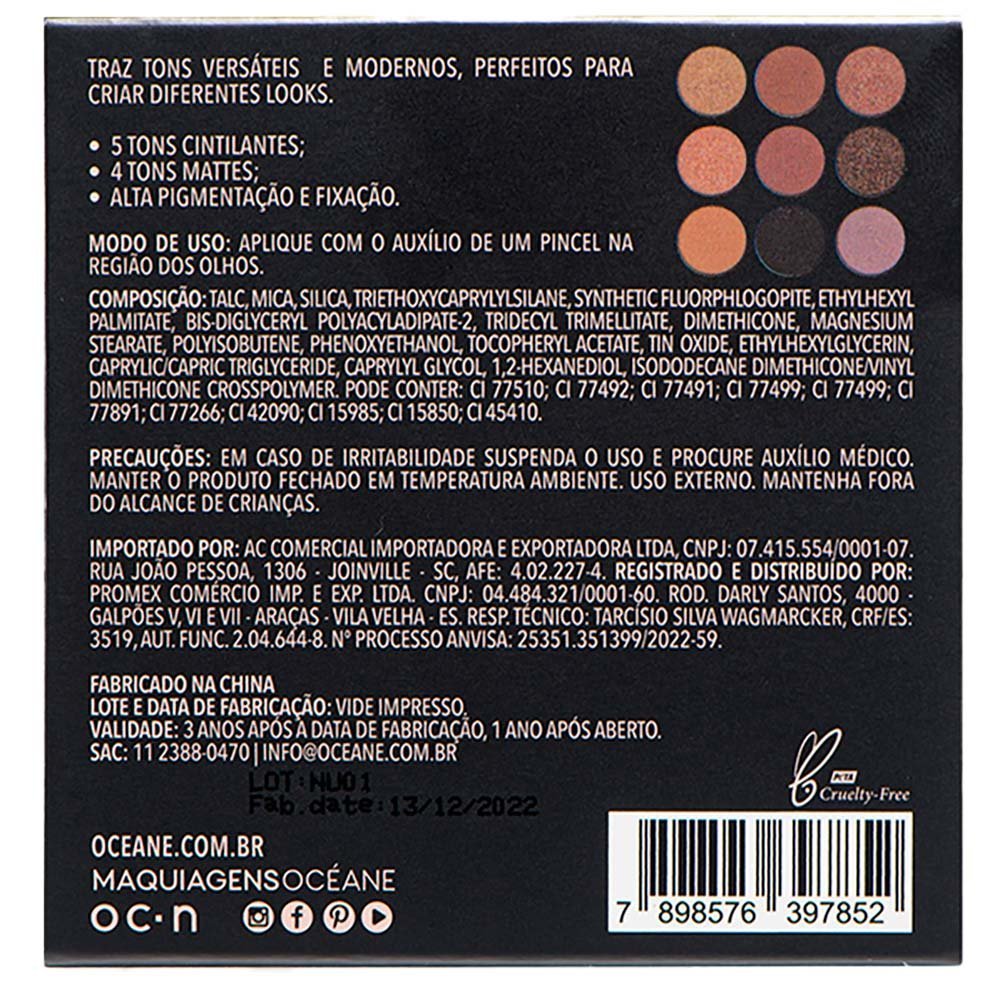 Paleta de Sombras Océane Edition Pocket Palette Nude ÚNICO 8